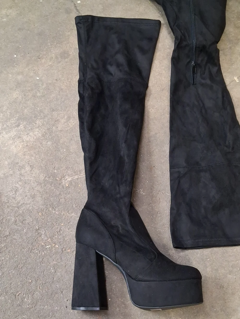 NWT Wild Diva LoungeBlack Over-The-Knee Platform Chunky Heel Boots